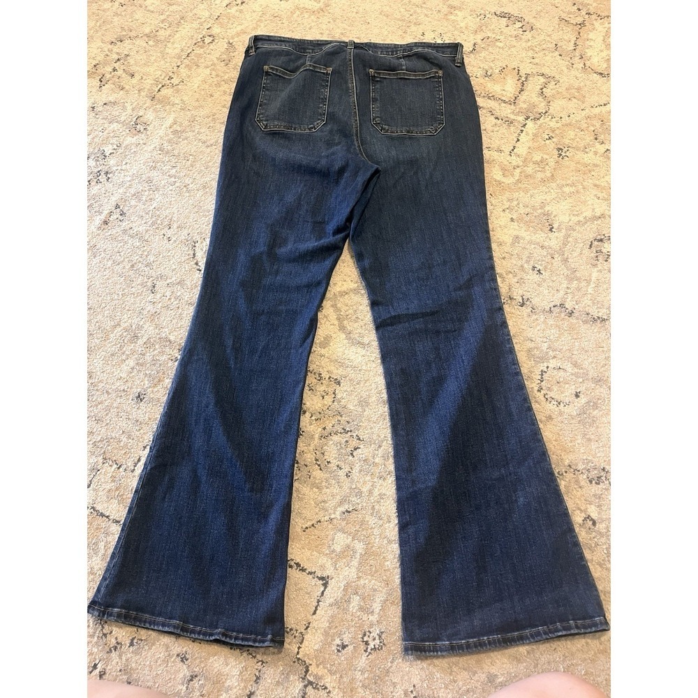 KUT Ana Patch Pocket High Rose Flare Retro 70s Boho Style Jeans Women 16 Western - Picture 10 of 11